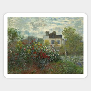 The Artist's Garden in Argenteuil (A Corner of the Garden with Dahlias) by Claude Monet Magnet